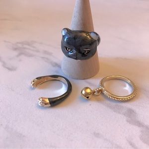 Black Cat Ring Set